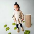 Younger Girls Beige Flower Dress, 2, hi-res
