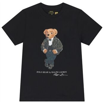 Boys Black Polo Bear T-Shirt
