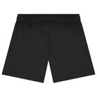 Boys Black Logo Swim Shorts, 1, hi-res