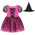 Girls Pink & Black Halloween Witch Costume, 1, hi-res