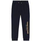 بنطال رياضي بالشعار باللون الكحلي للأولاد, 1, hi-res