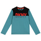 Boys Blue & Black Logo Long Sleeve Top, 1, hi-res
