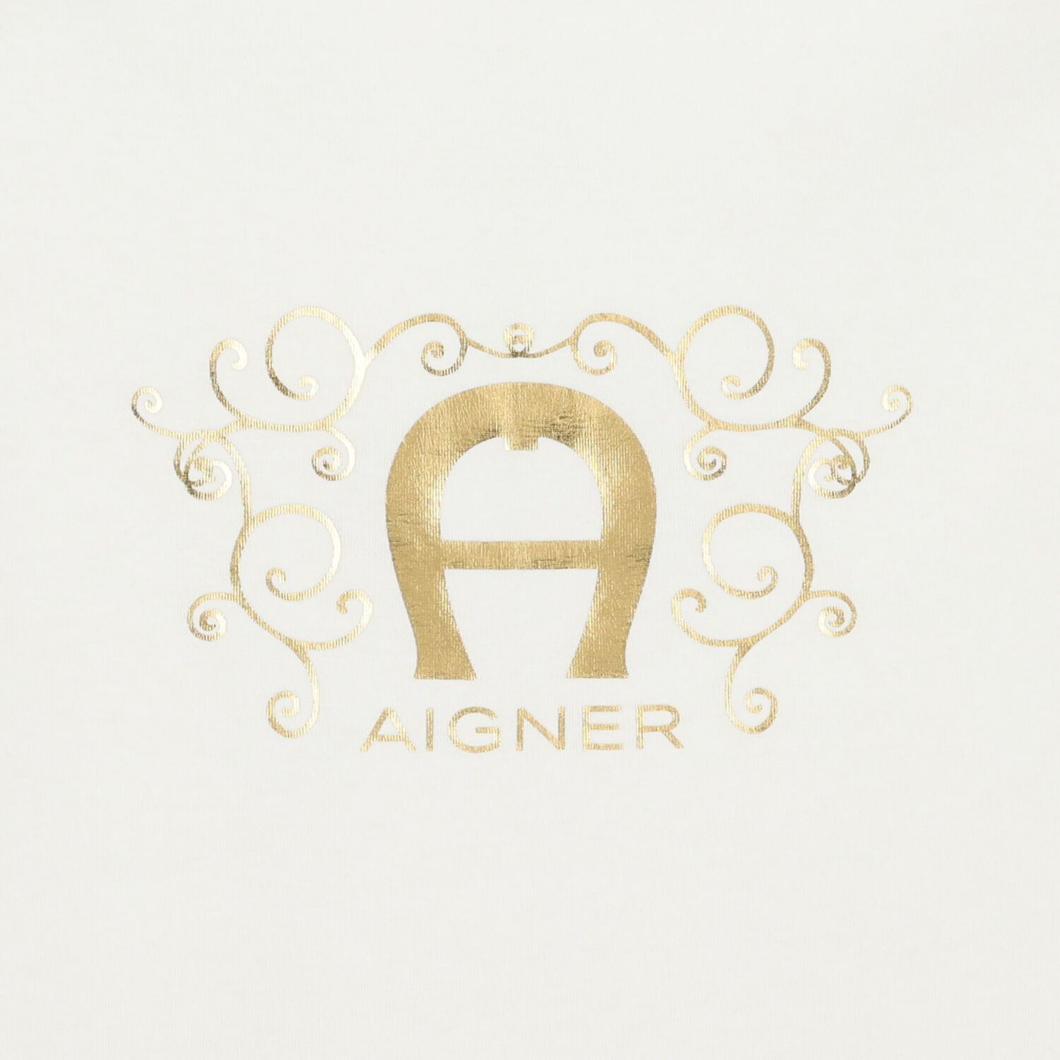 Baby Girls Ivory & Gold Logo Nest, 1, hi-res