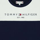 فستان بالشعار باللون الابيض والكحلى والاحمر , 1, hi-res