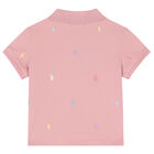 Girls Pink Logo Polo Shirt, 1, hi-res