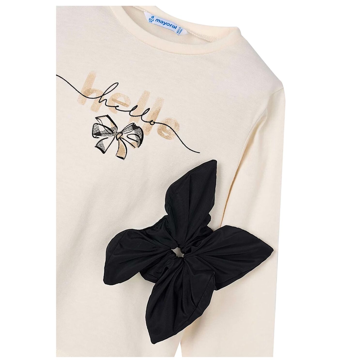 Girls Ivory Long Sleeeve & Scrunchie Set, 1, hi-res image number null