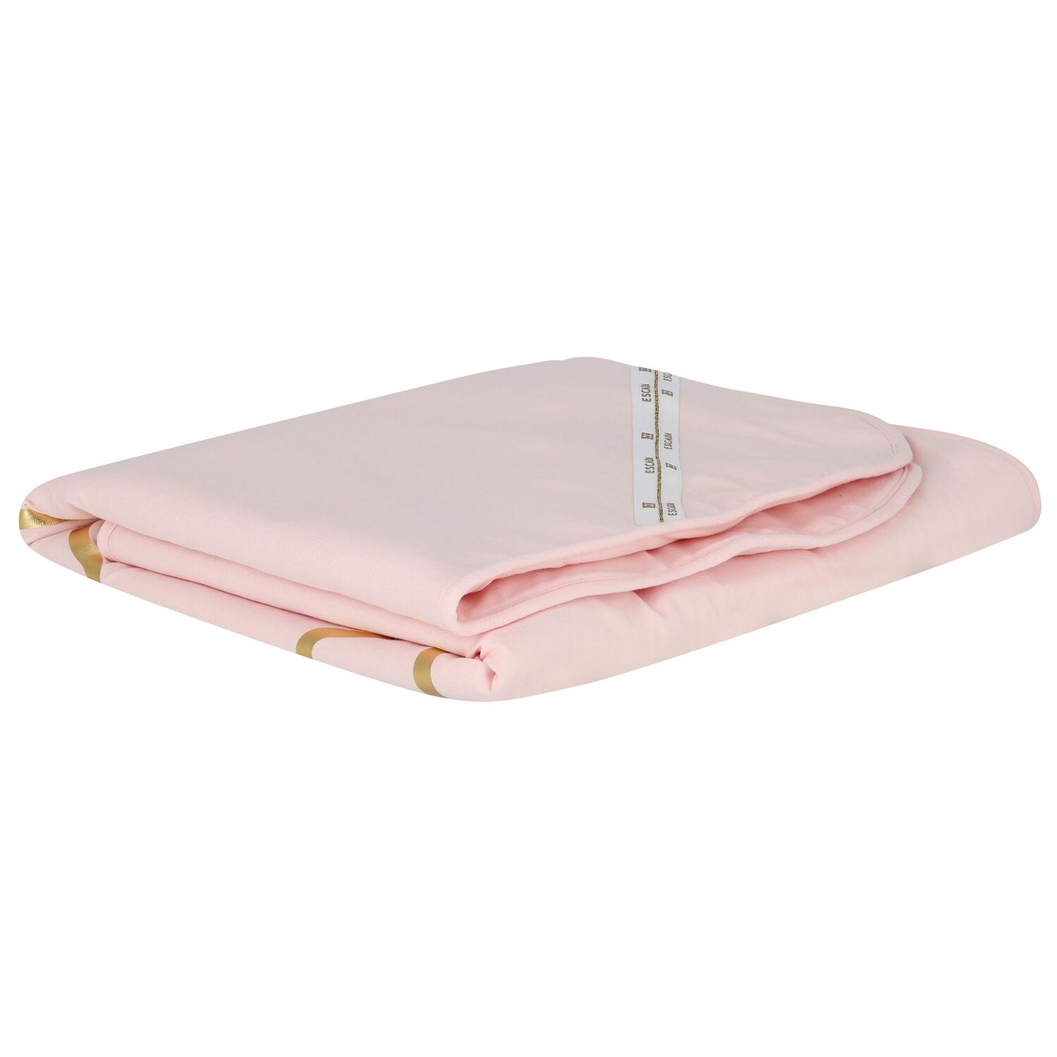 Baby Girls Pink & Gold Logo Blanket, 2, hi-res