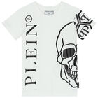 تيشيرت بالشعار باللون الابيض للاولاد, 1, hi-res