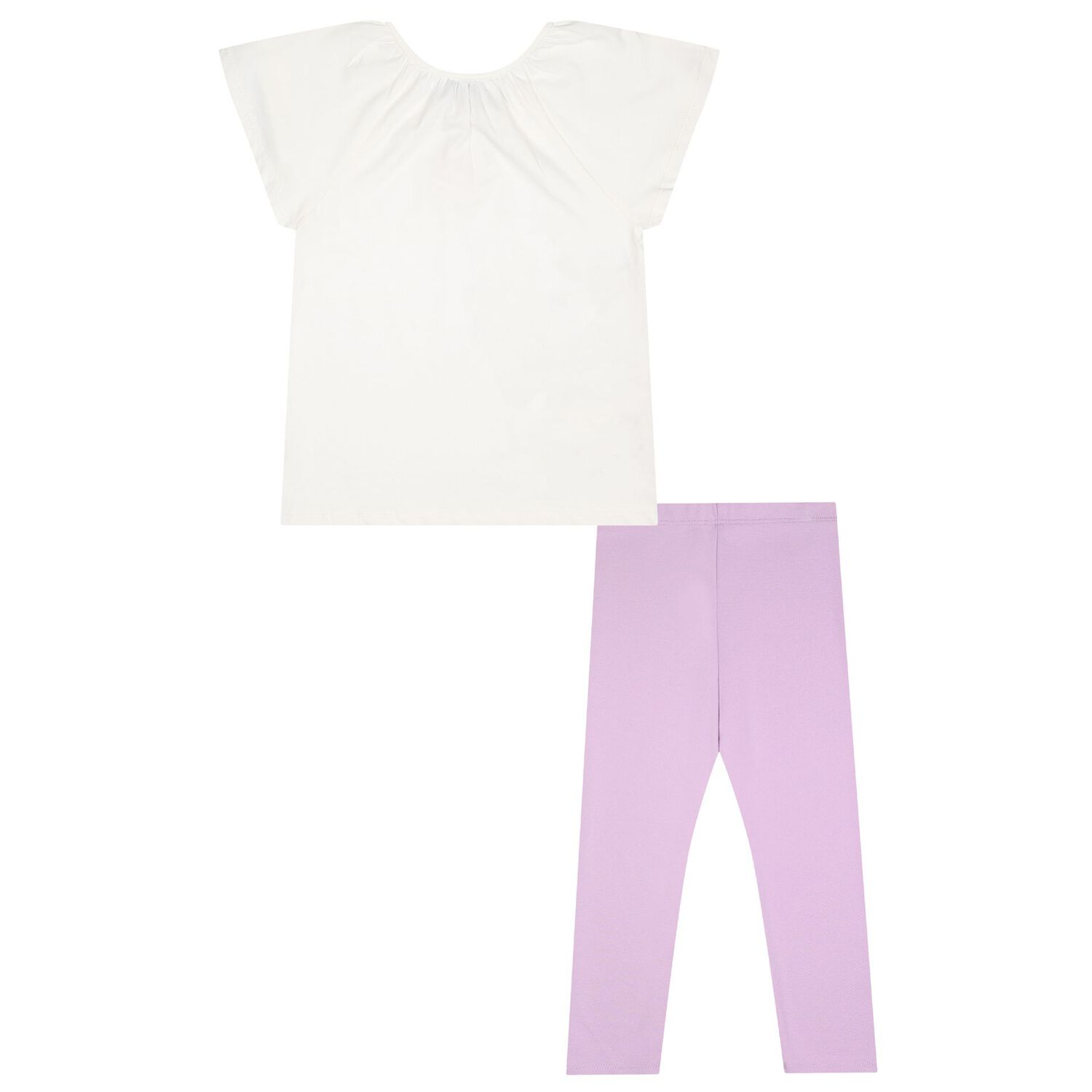 Girls White & Lilac Leggings Set, 1, hi-res