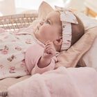 Baby Girls Pink & White Fur Faux Floral Blanket, 1, hi-res