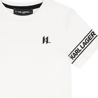 Boys Mini Me White Logo T-Shirt, 1, hi-res