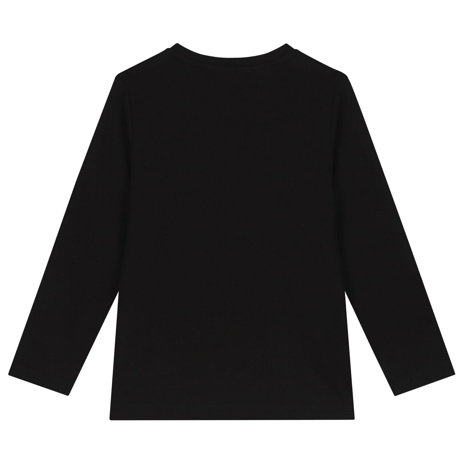 Boys Black Logo Long Sleeve Top, 1, hi-res