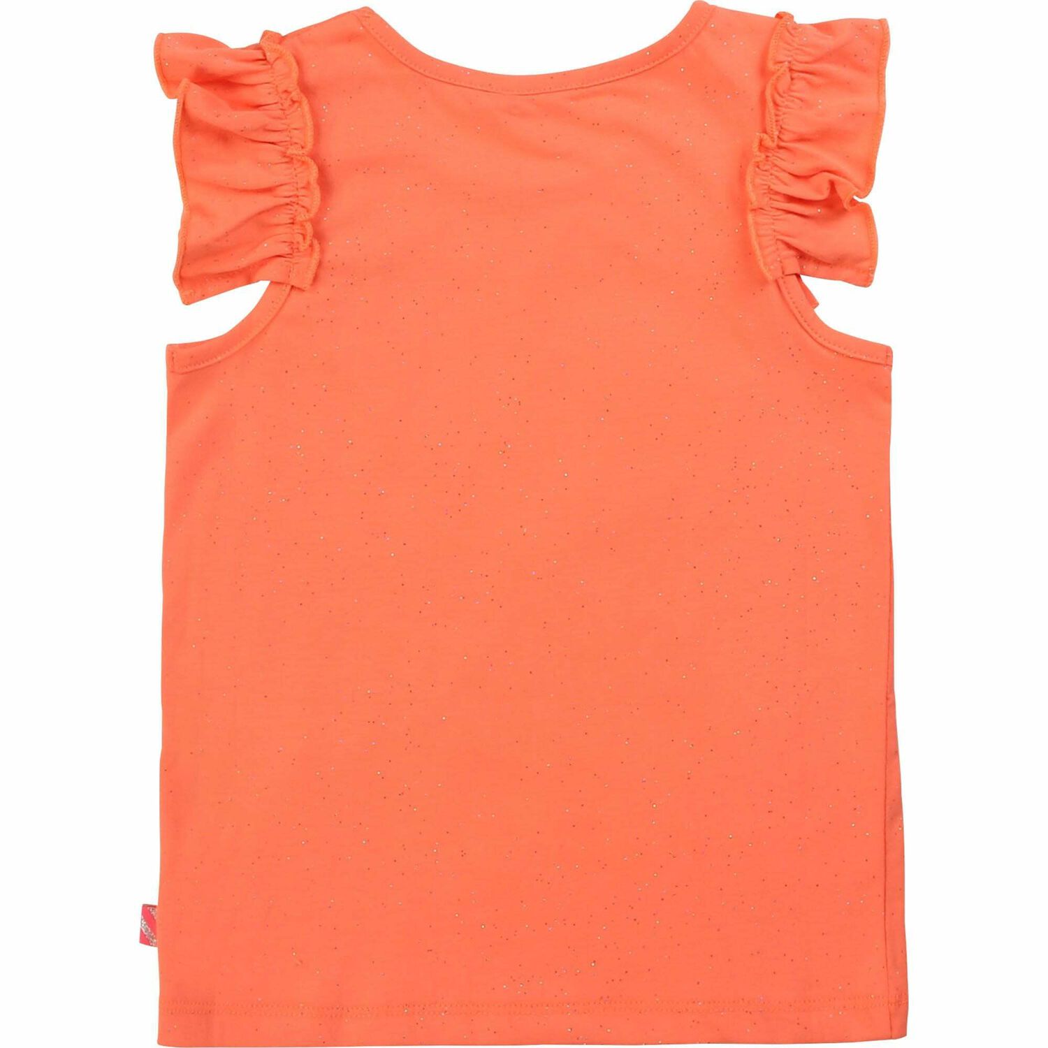 Girls Orange Sequin Heart Top, 1, hi-res