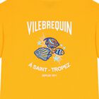 تي شيرت بناتي بشعار سمكة باللون صفراء, 1, hi-res