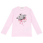 Girls Pink Crown Print T-Shirt, 1, hi-res