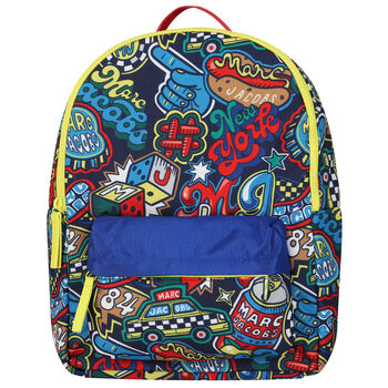 Boys Navy Blue Logo Backpack
