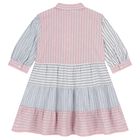 Girls Multi-Coloured Striped Dress, 1, hi-res