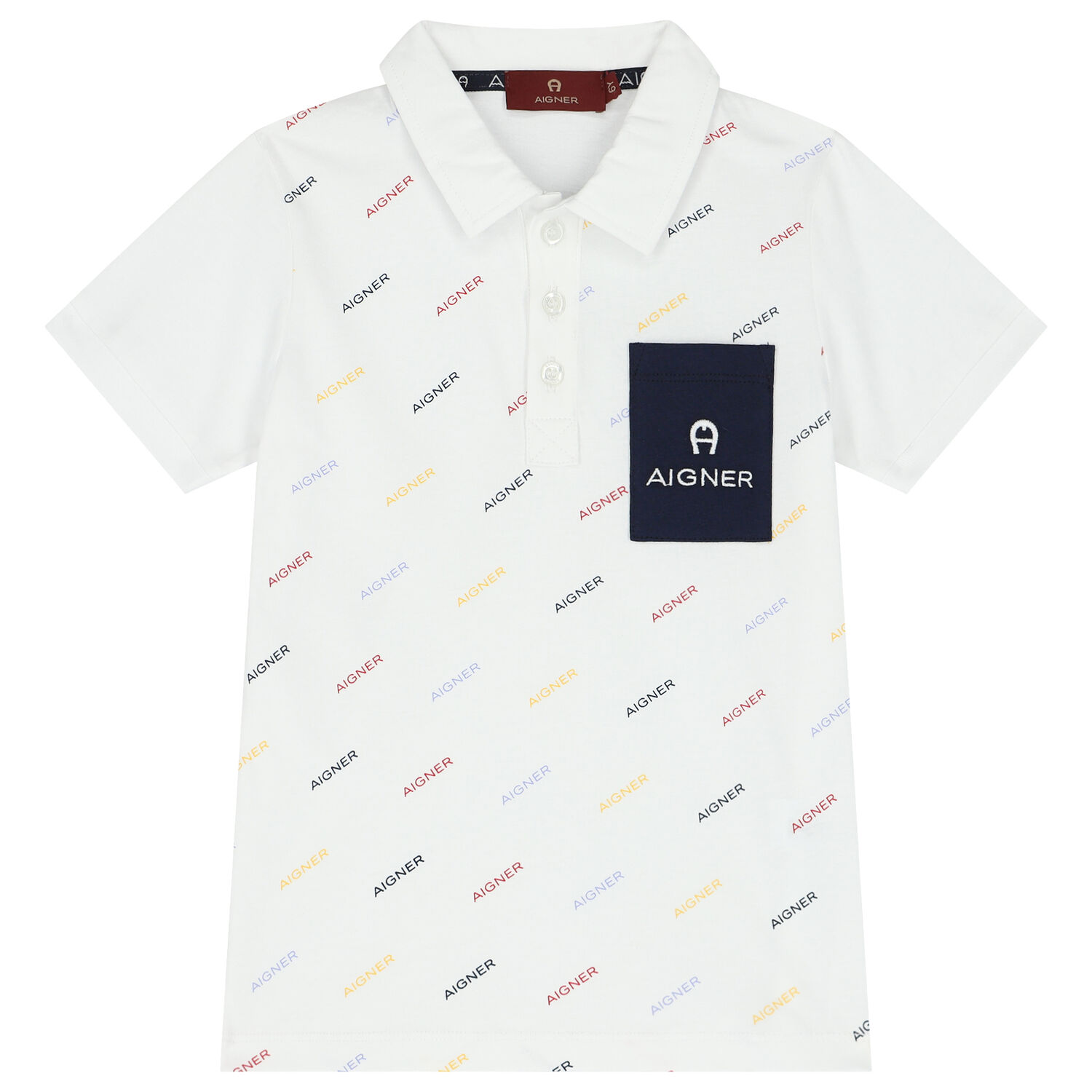 Boys White Logo Polo Shirt, 1, hi-res