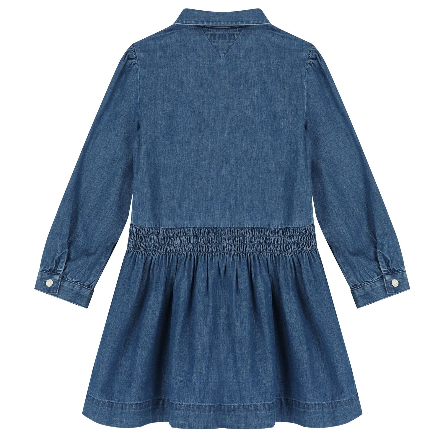 Girls Blue Floral Denim Dress, 1, hi-res