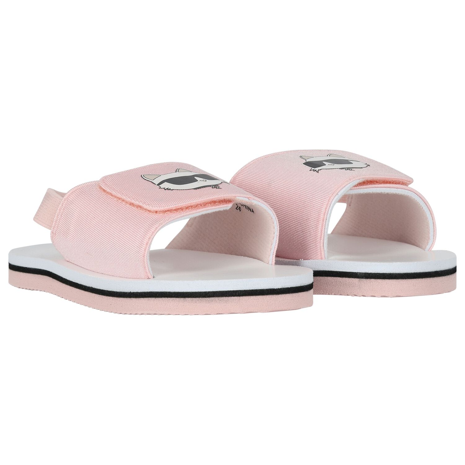 Girls Pink & White Ikonik Choupette Sandals, 2, hi-res image number null