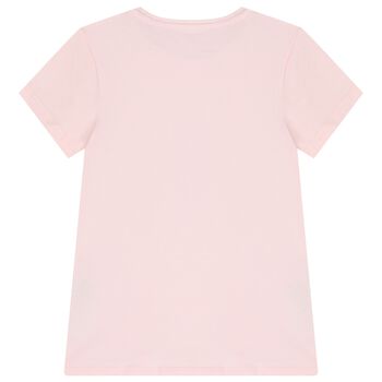 Girls Pink Logo Floral T-Shirt