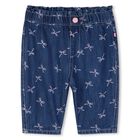 Younger Girls Blue Bows Denim Trousers, 1, hi-res