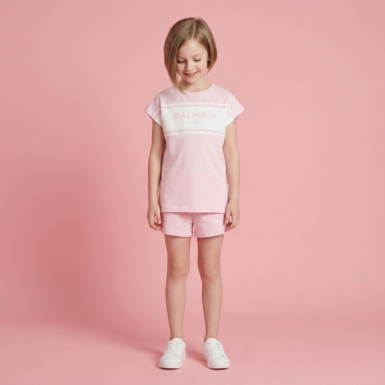 Girls Pink Logo Dress, 1, hi-res
