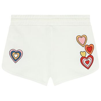 Girls Ivory Heart Shorts