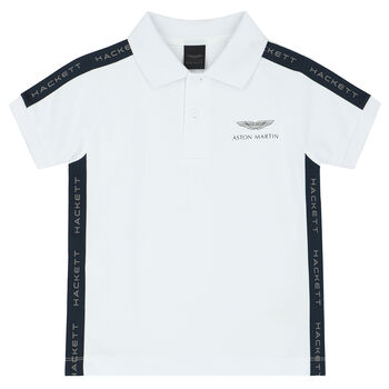 Boys White Logo Polo Shirt