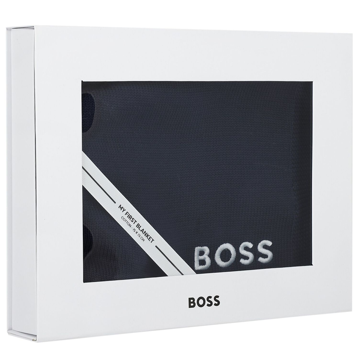 بطانية بنات منسوجة بالشعار باللون الكحلي, 3, hi-res