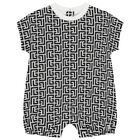 Black & White Logo Romper, 1, hi-res