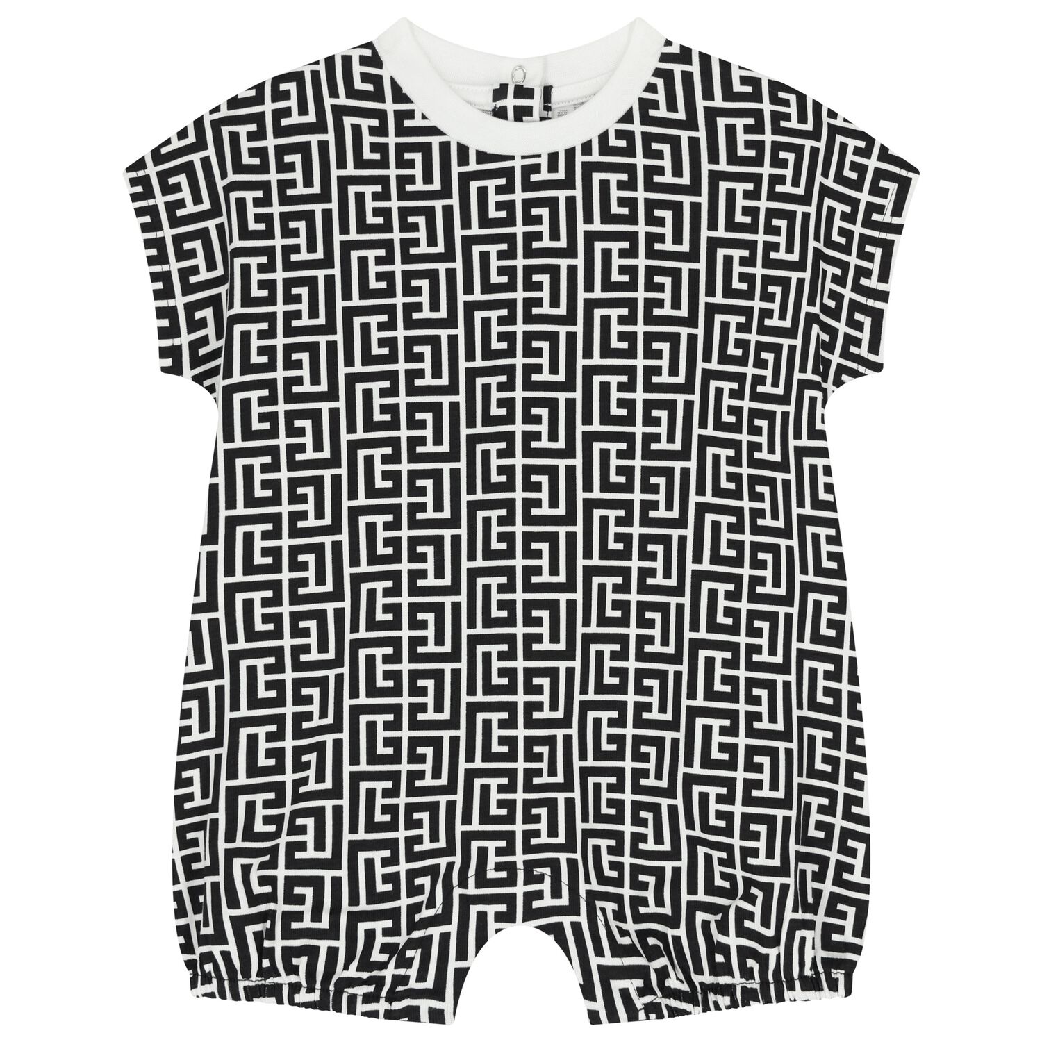 Black & White Logo Romper, 1, hi-res