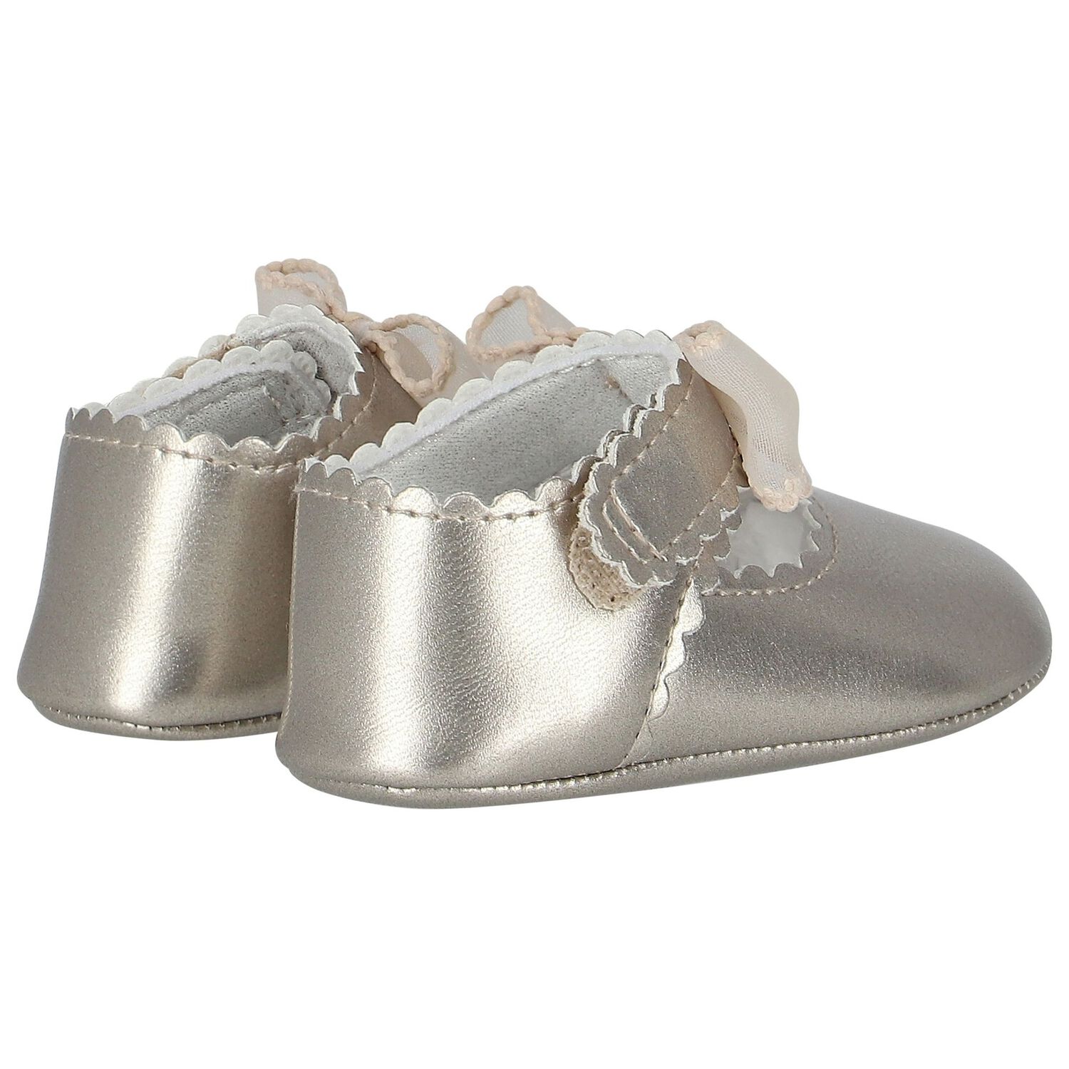 Baby Girls Metallic Bow Pre Walker Shoes, 1, hi-res