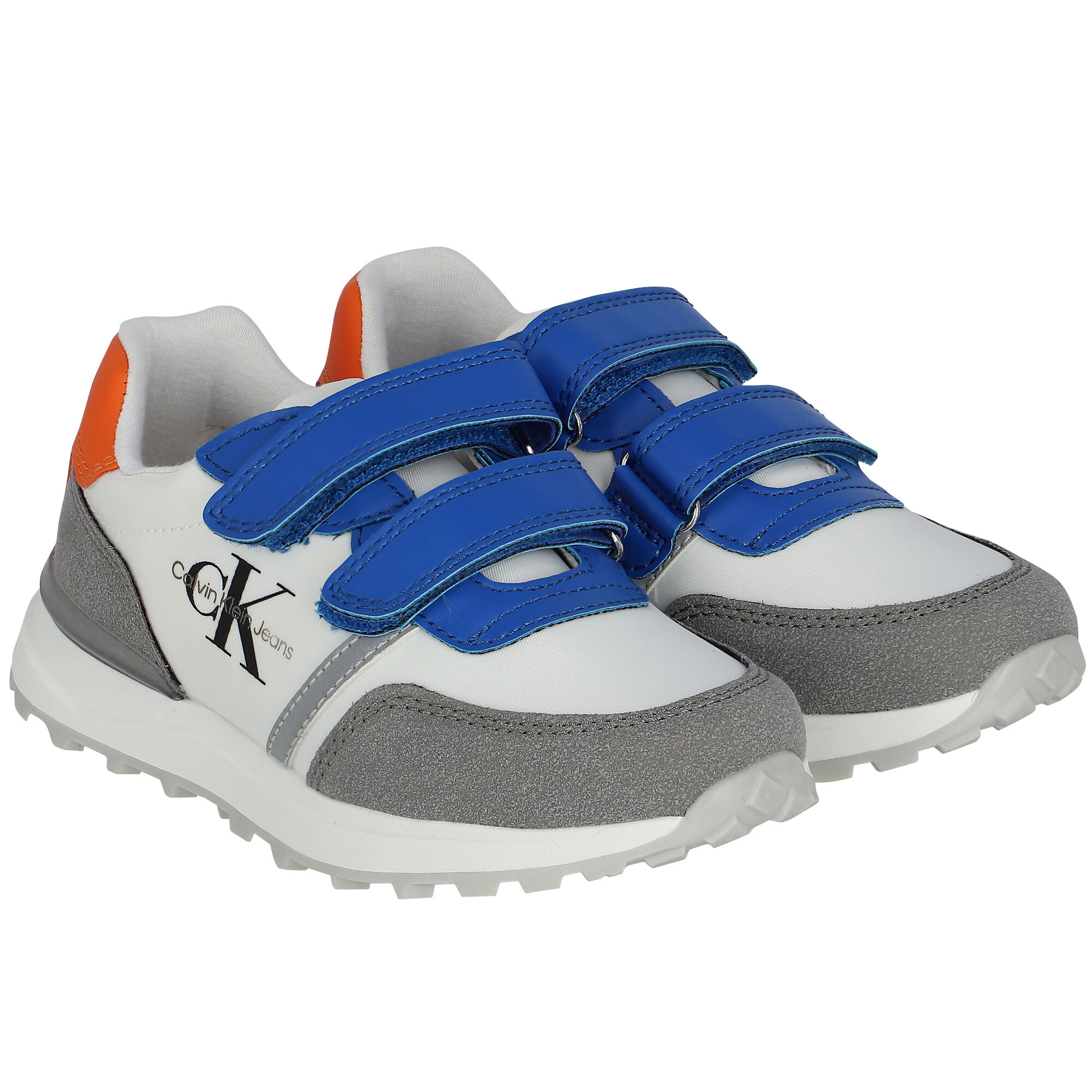 Calvin Klein White Logo Trainers Junior Couture QA