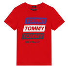 تيشيرت بالشعار باللون الأحمر للأولاد, 1, hi-res