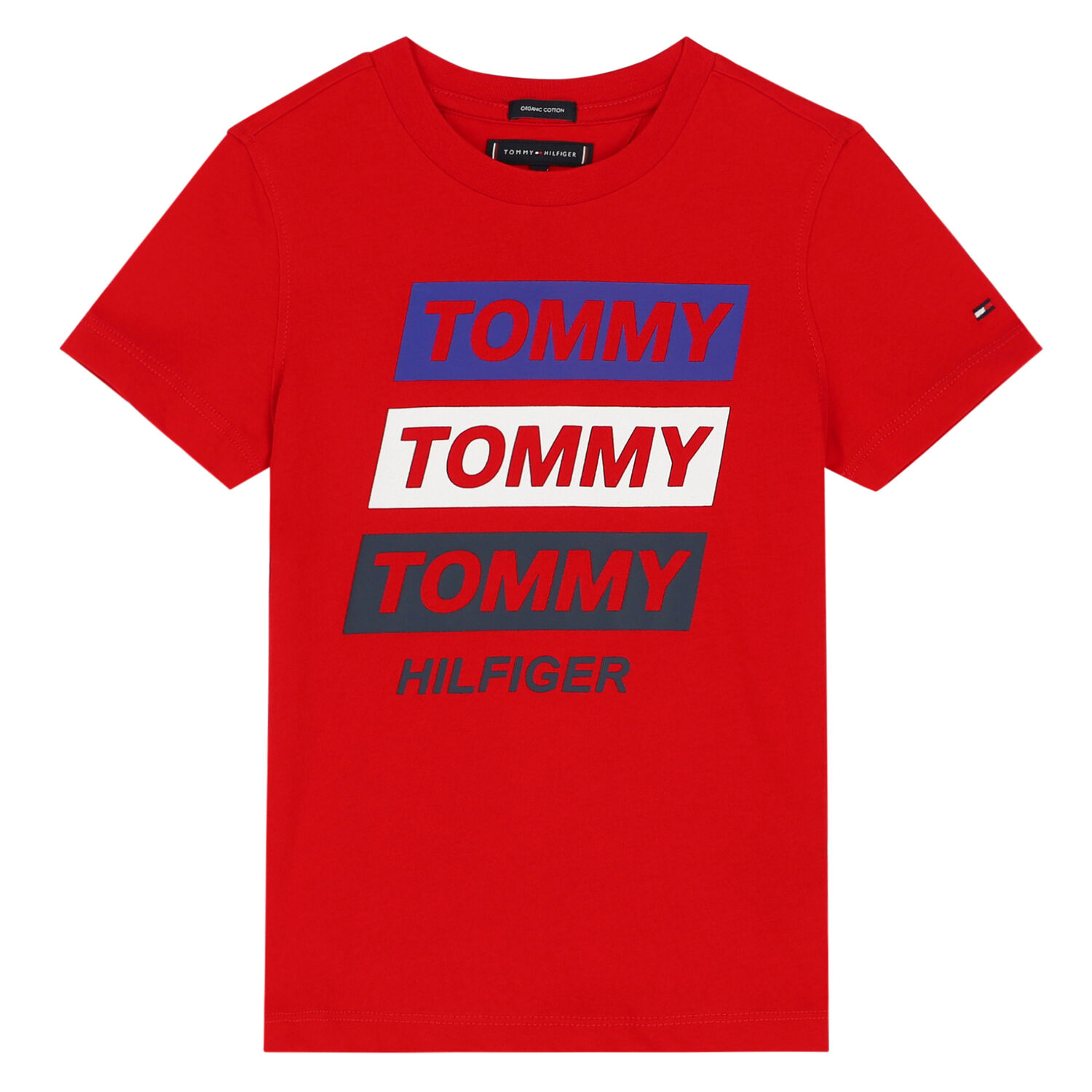 تيشيرت بالشعار باللون الأحمر للأولاد, 1, hi-res