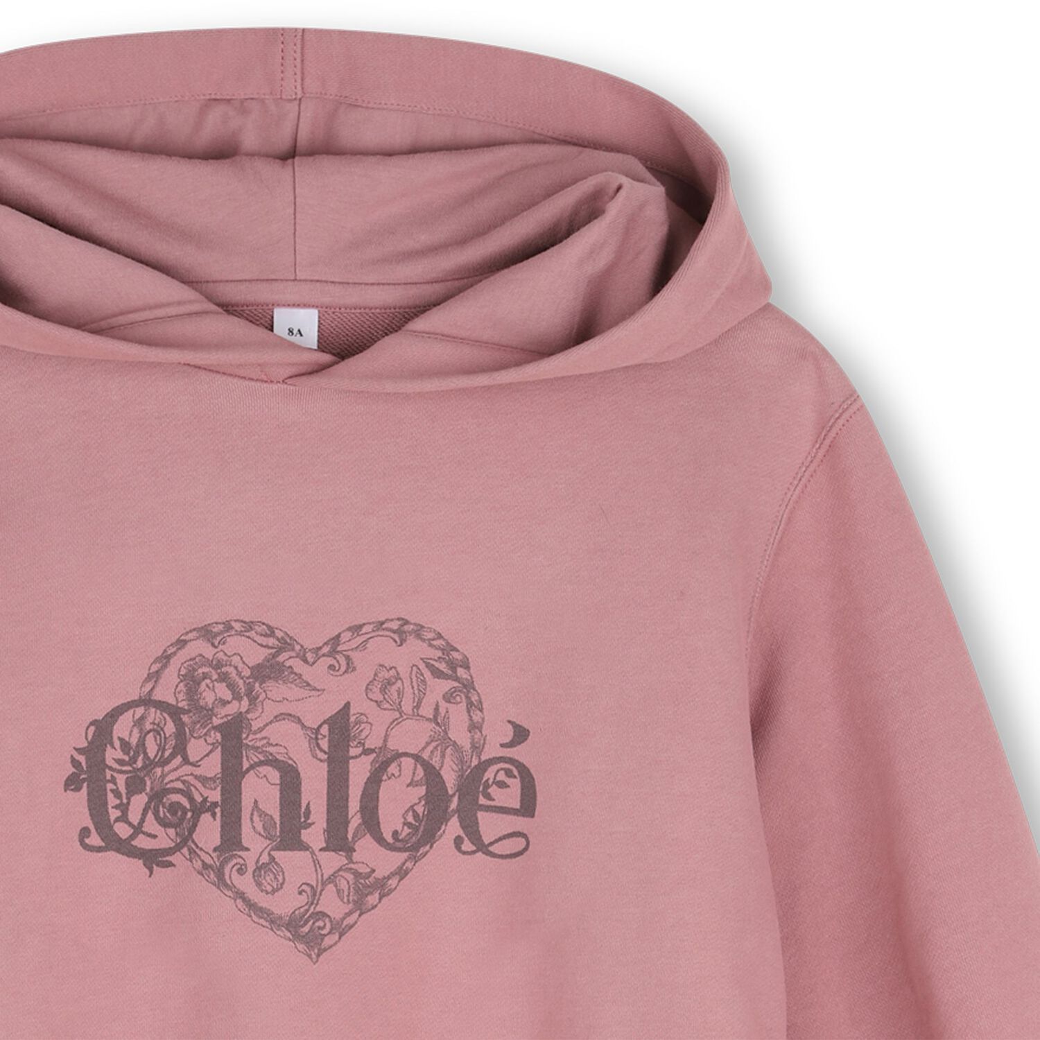 Girls Pink Heart Logo Hooded Dress, 2, hi-res
