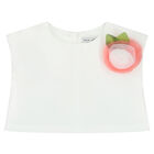 Girls Ivory & Pink Flower Skirt Set, 1, hi-res