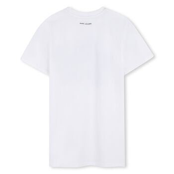 Girls White Embellished Flower Dress