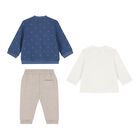 Baby Boys Blue & White Logo Tracksuit Set, 1, hi-res