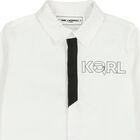 Younger Boys White & Black Denim Trousers Set, 1, hi-res