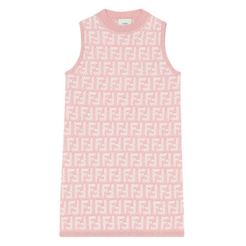 Girls Pink FF Logo Dress