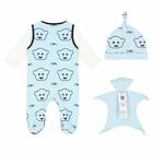 Baby Boys Blue & White Four Piece Gift Set, 1, hi-res