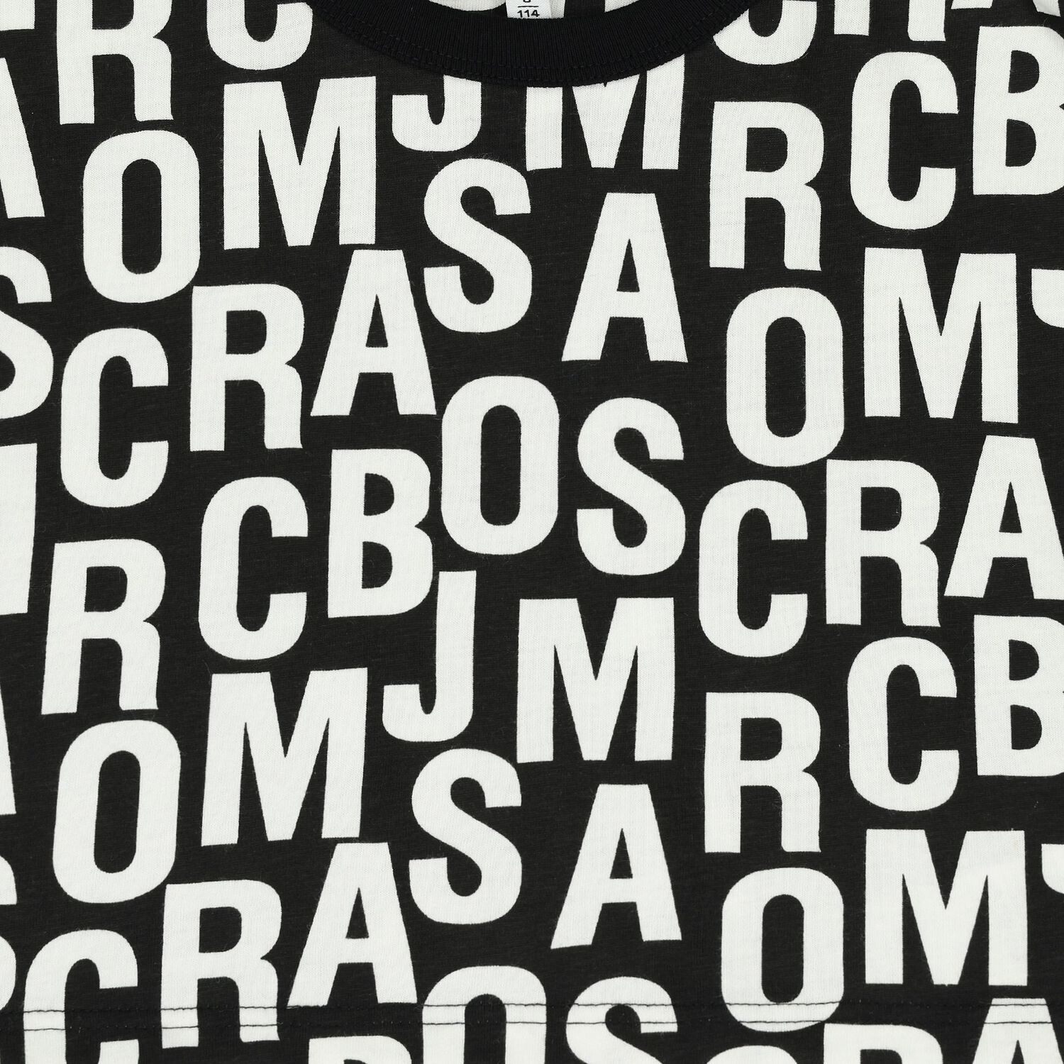 تيشيرت بنات بالشعار باللون الأسود والأبيض, 1, hi-res