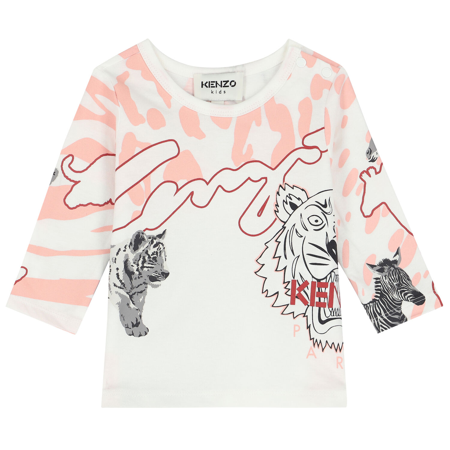 توب بالشعار باللون الابيض للبنات, 1, hi-res image number null