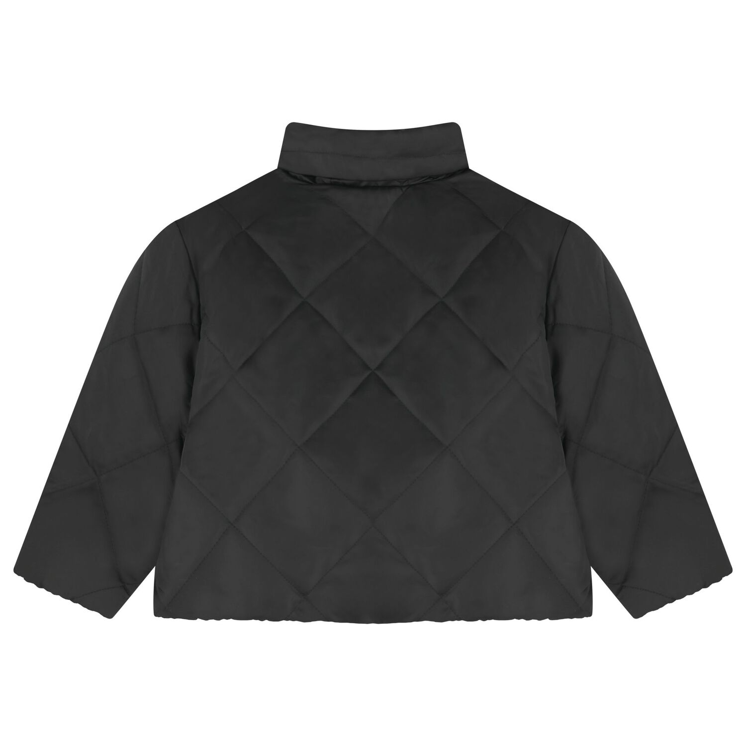 Girls Silver & Black Logo Reversible Puffer Jacket, 1, hi-res