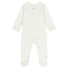 White & Beige Babygrows ( 4 Pack ), 3, hi-res