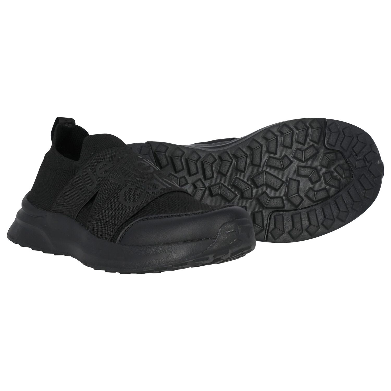 حذاء أولاد رياضي بالشعار باللون الأسود, 1, hi-res