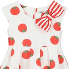 Girls White & Red Tomato Dress, 1, hi-res