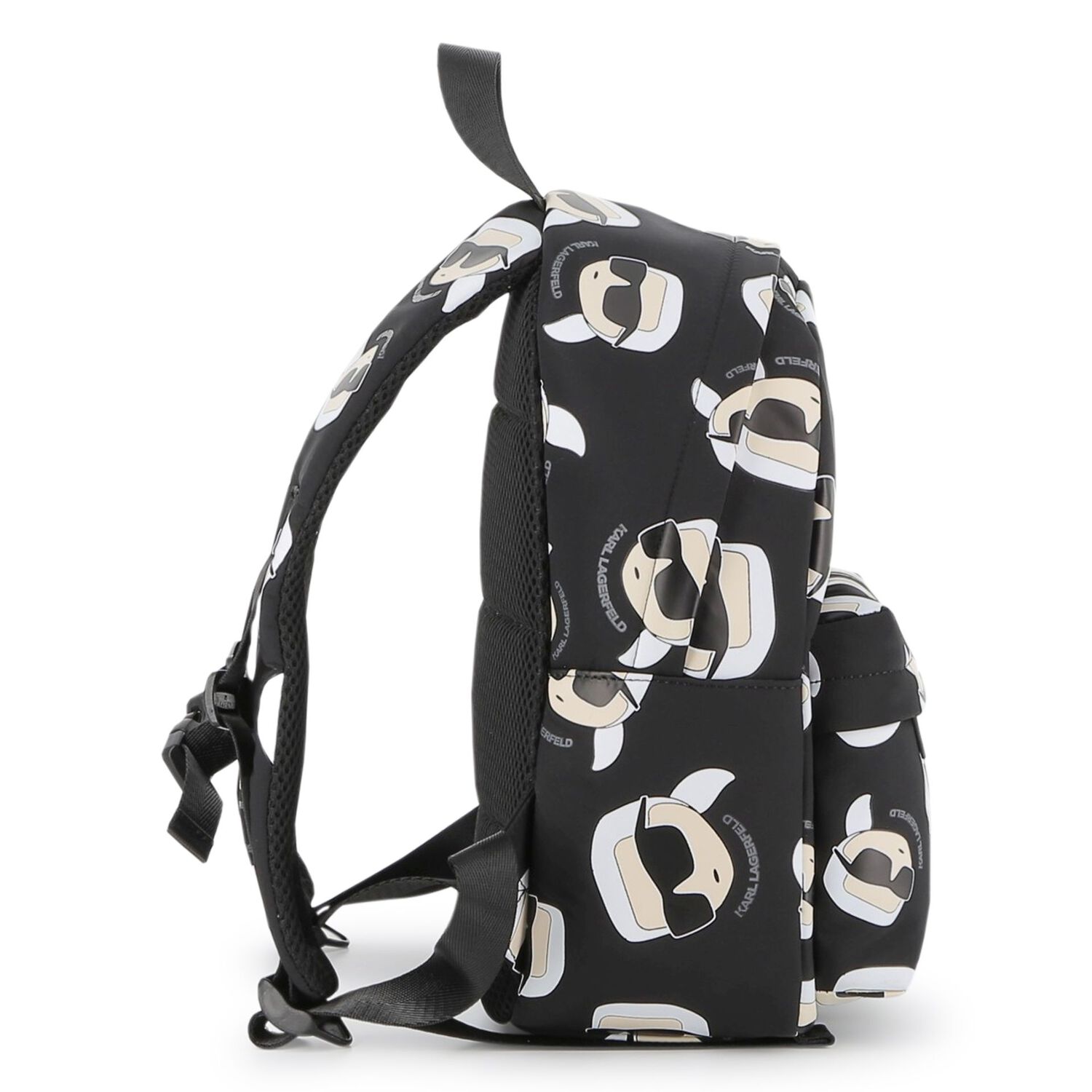 Boys Black Logo Ikonik Karl Backpack, 1, hi-res